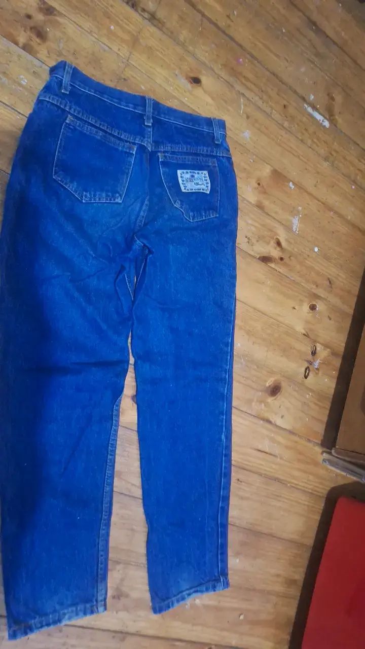 Jeans de mezclilla azul para mujer - 2
