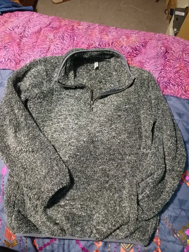 Suéter de lana gris con cierre medio - 2