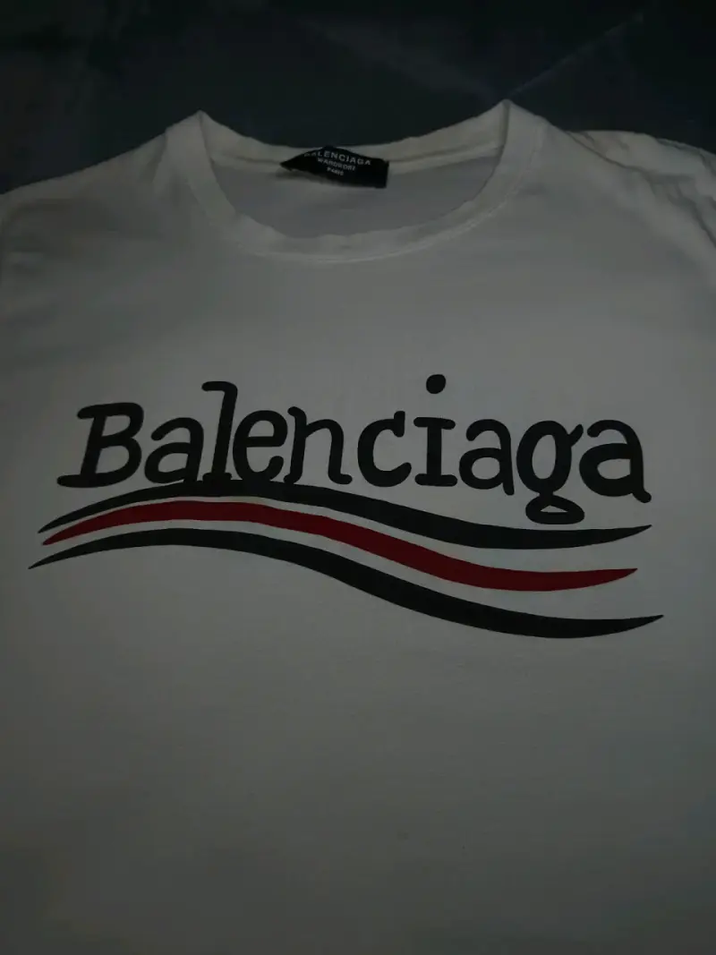 Polera Balenciaga blanca con logo - 2