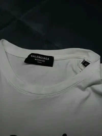 Polera Balenciaga blanca con logo - miniatura 3