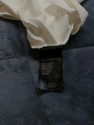 Polera Balenciaga blanca con logo - miniatura 5