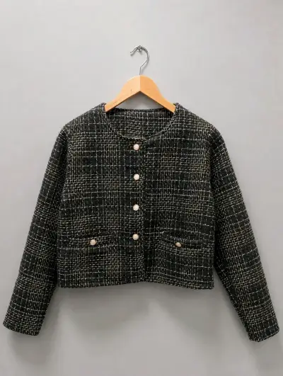 Chaqueta tweed mujer estilo Chanel - miniatura 1