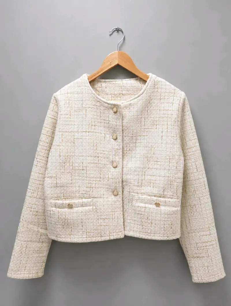 Chaqueta tweed mujer estilo Chanel - 2