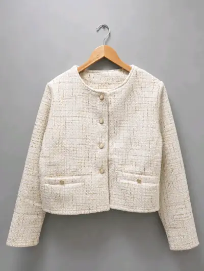Chaqueta tweed mujer estilo Chanel - miniatura 2