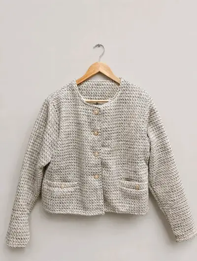Chaqueta tweed mujer estilo Chanel - miniatura 3