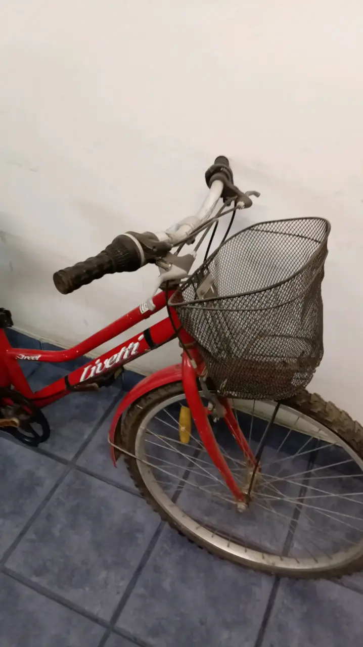 Bicicleta urbana roja con canasto - 3