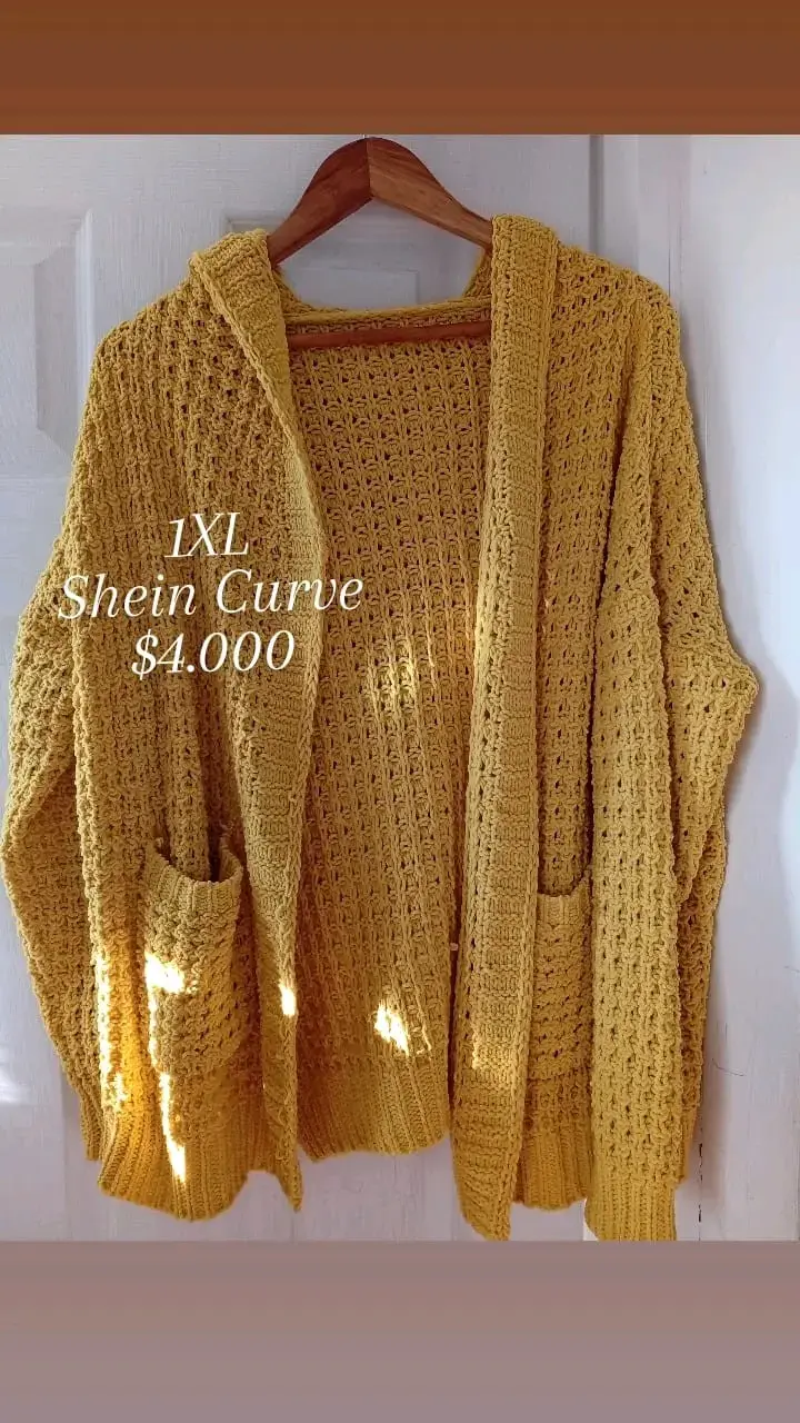 Cárdigan tejido amarillo Shein Curve 1XL - 1