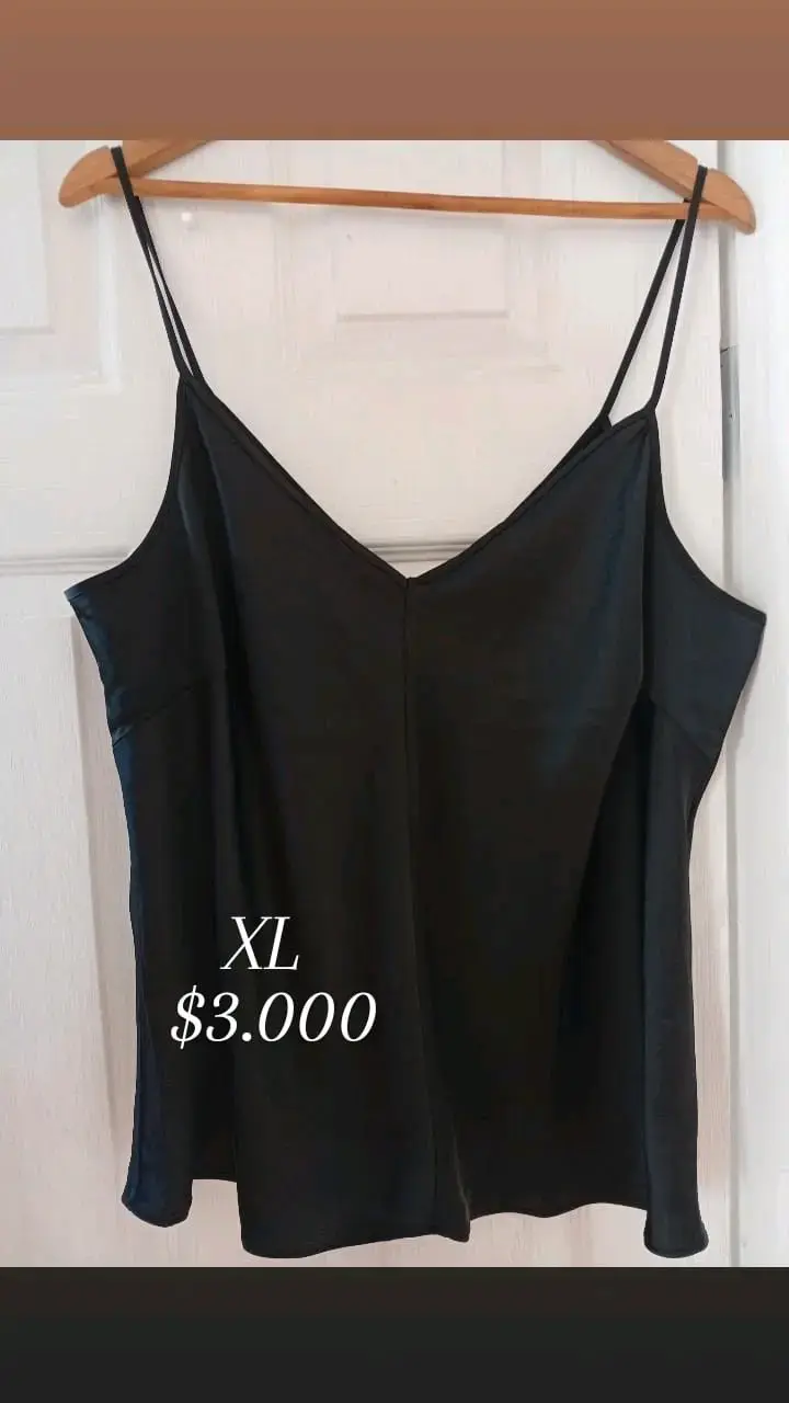 Blusa negra de tirantes talla XL - 5