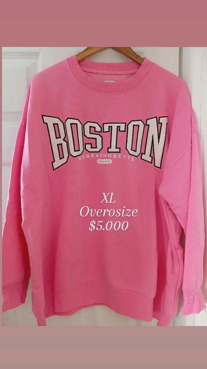 Polerón Oversize Rosa Boston XL - 1