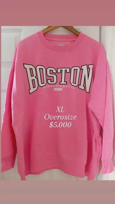 Polerón Oversize Rosa Boston XL - miniatura 1