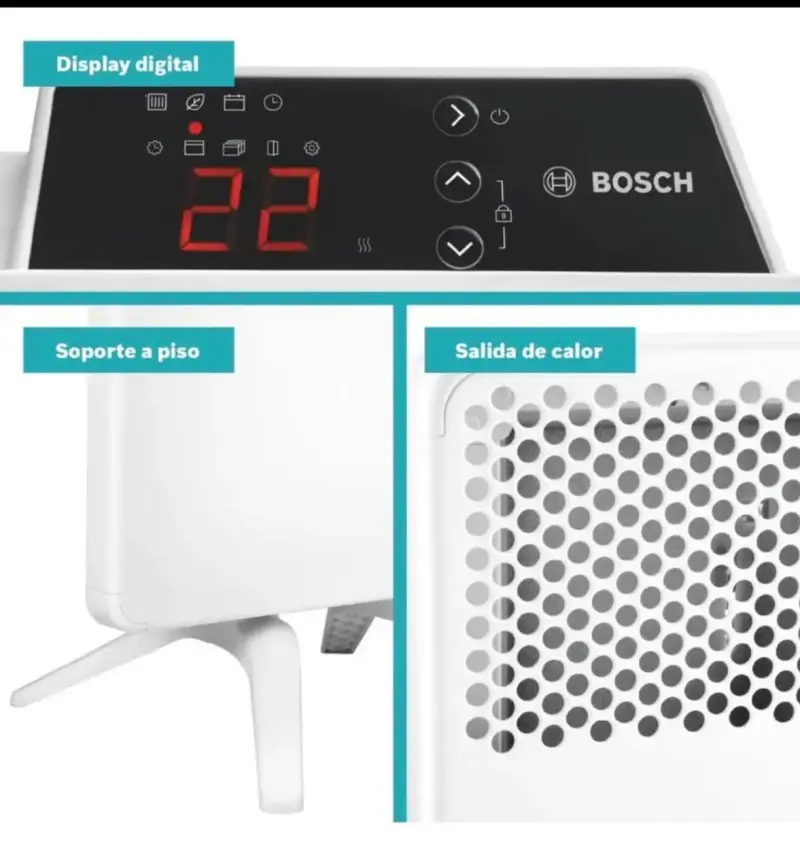 Calefactor eléctrico Bosch HC4000-20 2000W blanco - 3