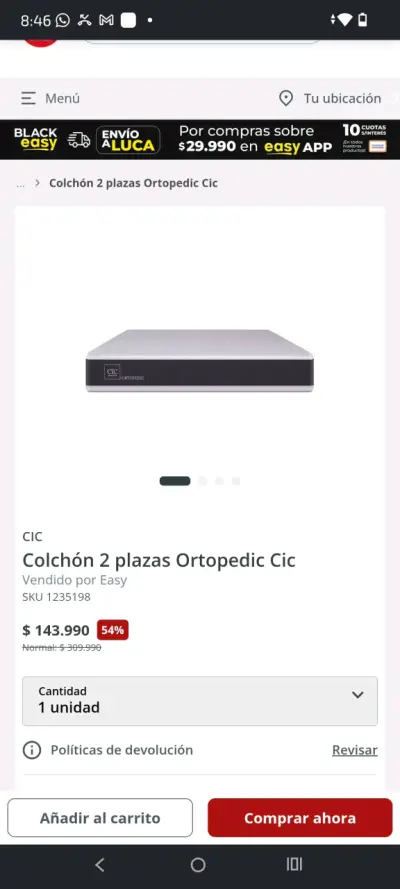 Colchón ortopédico individual nuevo - miniatura 3