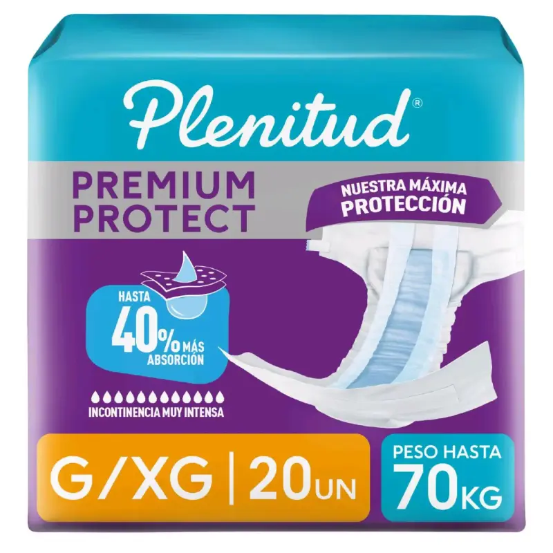 Pañales Plenitud Premium Protect G/XG 20 unidades