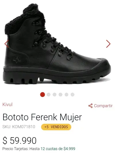 Bototos Ferenk Mujer Kivul Negros - miniatura 1