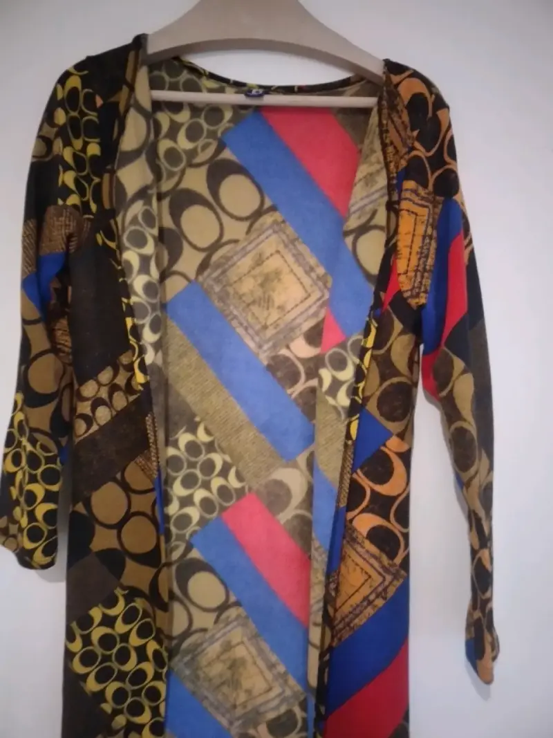 Tapado largo polar delgado multicolor talla M - 3