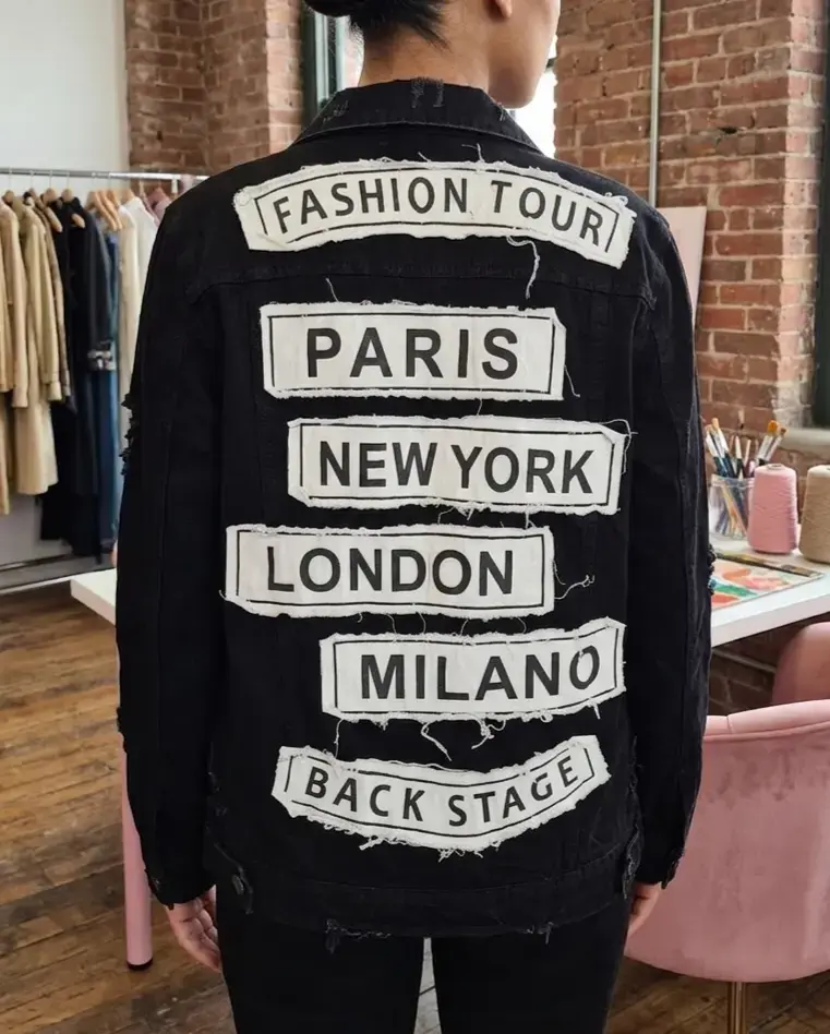 Chaqueta de mezclilla negra para mujer talla M - 2