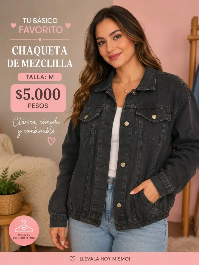 Chaqueta de mezclilla clásica talla M