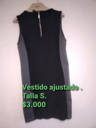 Vestido ajustado negro y gris talla S - miniatura 1