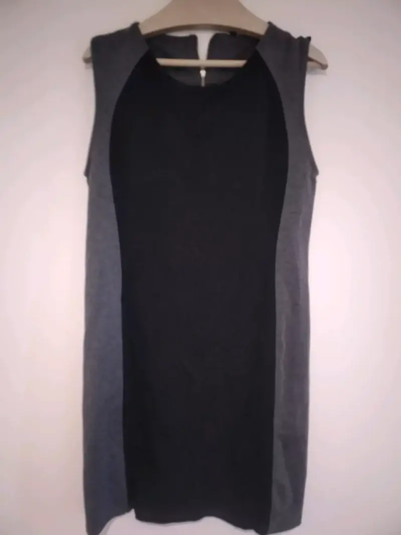 Vestido ajustado negro y gris talla S - 3