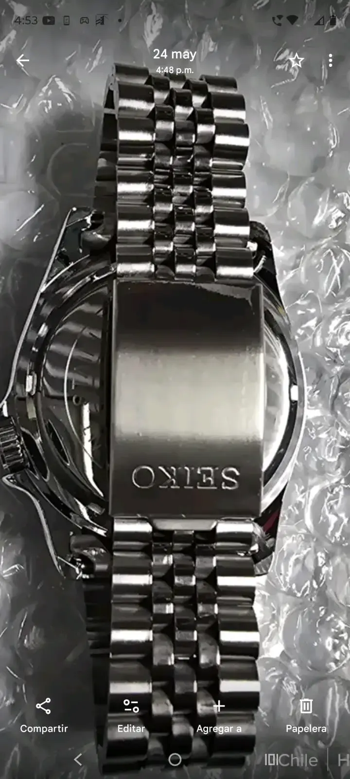 Reloj Seiko GMT bisel azul - 2