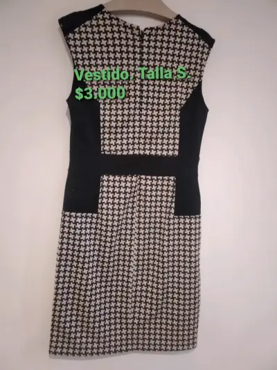 Vestido sin mangas blanco y negro talla S - miniatura 1