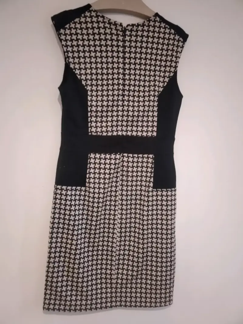 Vestido sin mangas blanco y negro talla S - 2