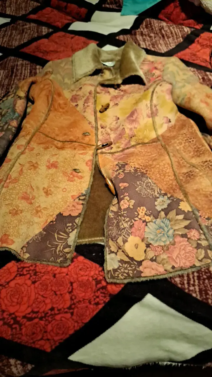 Abrigo patchwork vintage para mujer