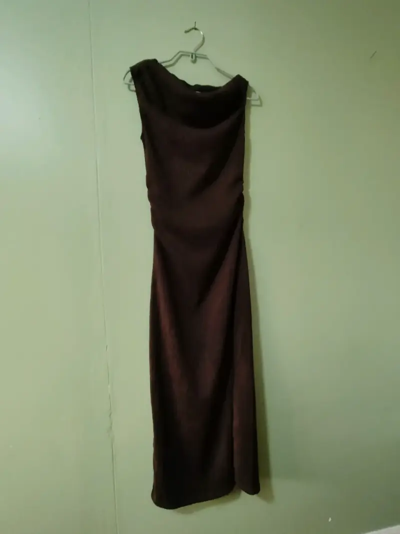 Vestido elegante de noche color cafe - 1
