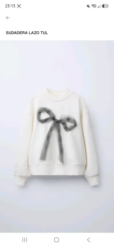 Poleron Zara con lazo de tul para niñas - miniatura 1