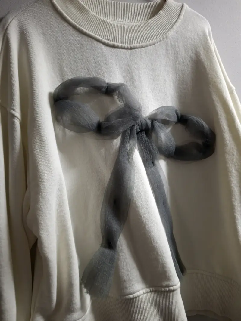 Poleron Zara con lazo de tul para niñas - 3