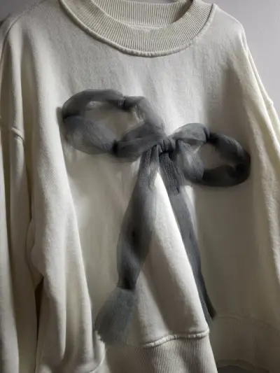 Poleron Zara con lazo de tul para niñas - miniatura 3
