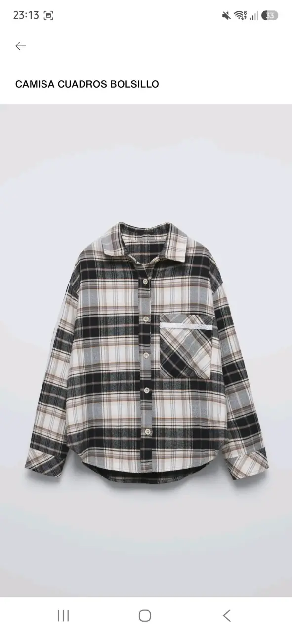 Camisa a cuadros con bolsillo para niñas Zara - 1