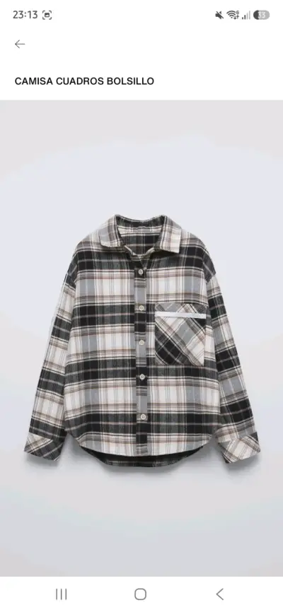 Camisa a cuadros con bolsillo para niñas Zara - miniatura 1