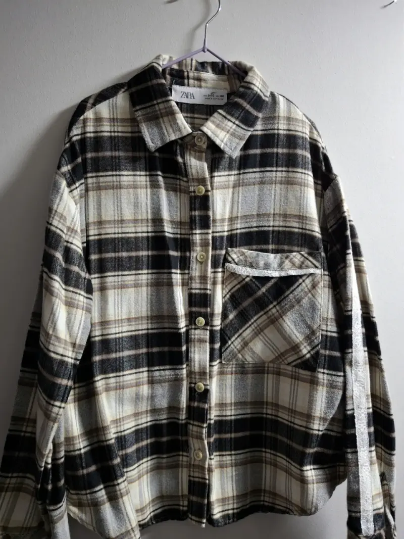 Camisa a cuadros con bolsillo para niñas Zara - 2