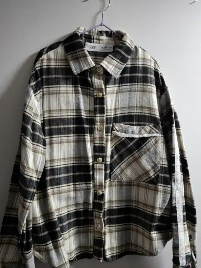 Camisa a cuadros con bolsillo para niñas Zara - miniatura 2