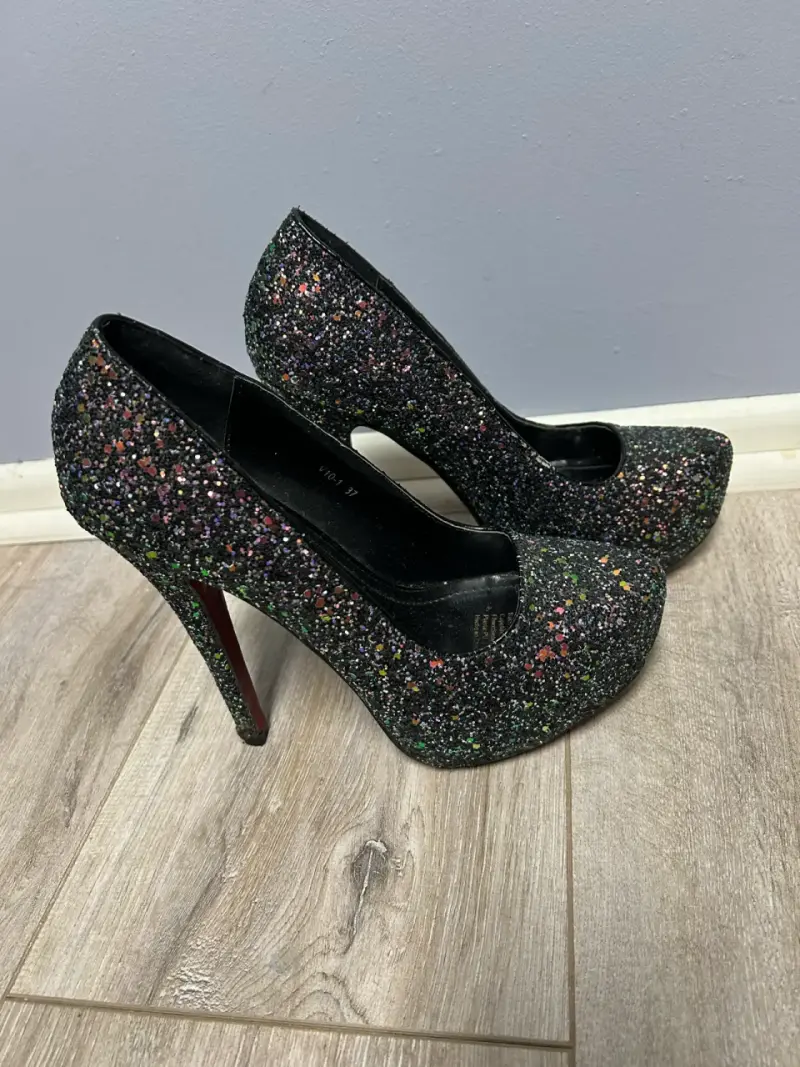 Tacones de fiesta con brillo multicolor - 1