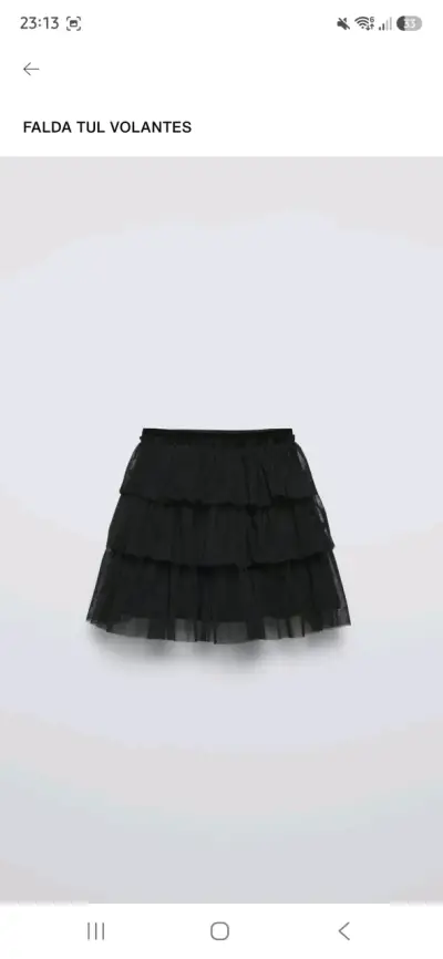 Falda de tul con volantes negra Zara - miniatura 1
