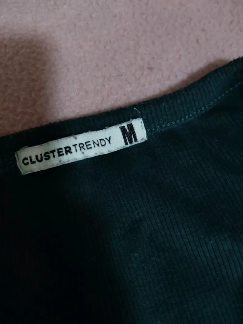 Polera manga larga verde oscuro para mujer - 2