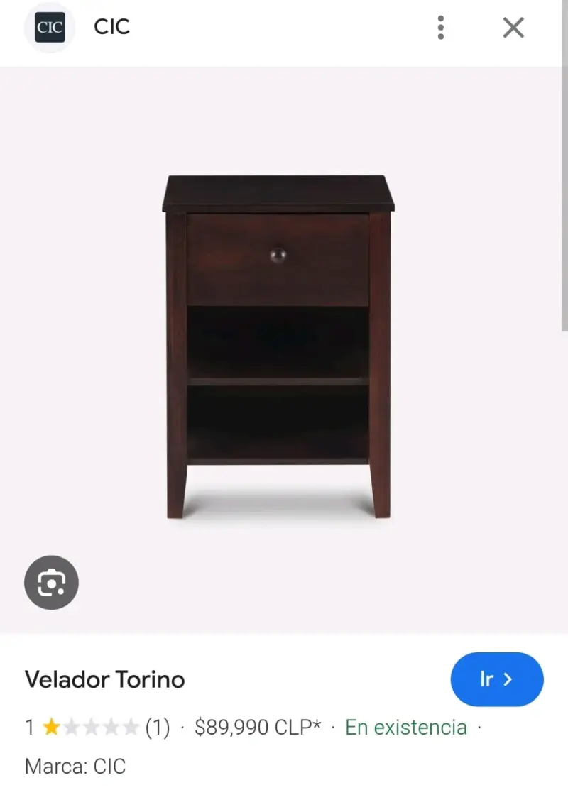 Velador CIC Torino de Madera Oscura - 2