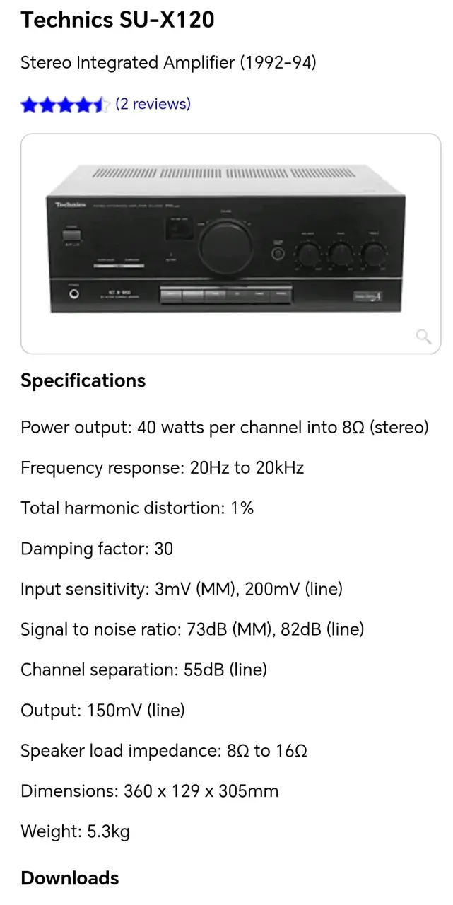 Amplificador estéreo Technics SU-X120 - 6