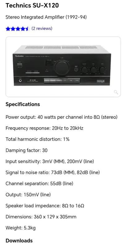 Amplificador estéreo Technics SU-X120 - miniatura 6