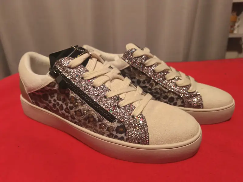 Zapatillas de Mujer con Brillo y Estampado Animal Print - 1