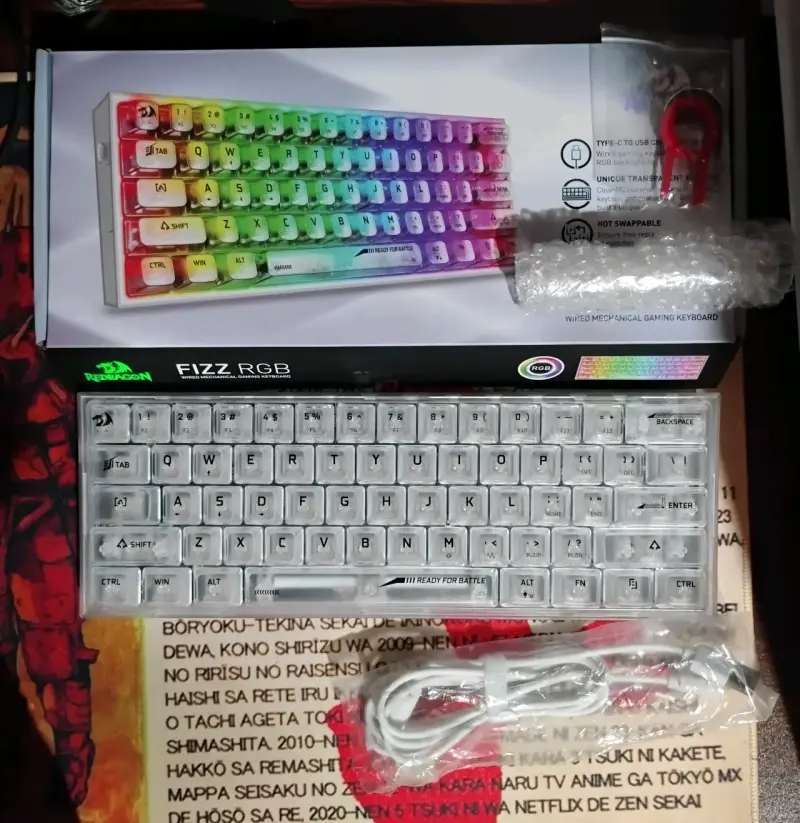 Teclado Gamer Redragon Fizz Rgb K617ct Transparent - 5