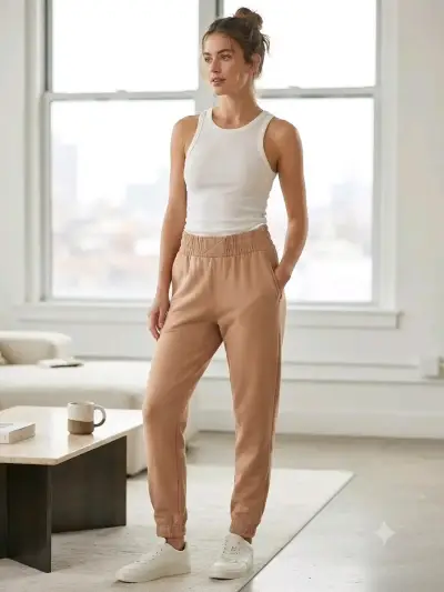 Pantalones jogger beige Hurley para mujer - miniatura 1