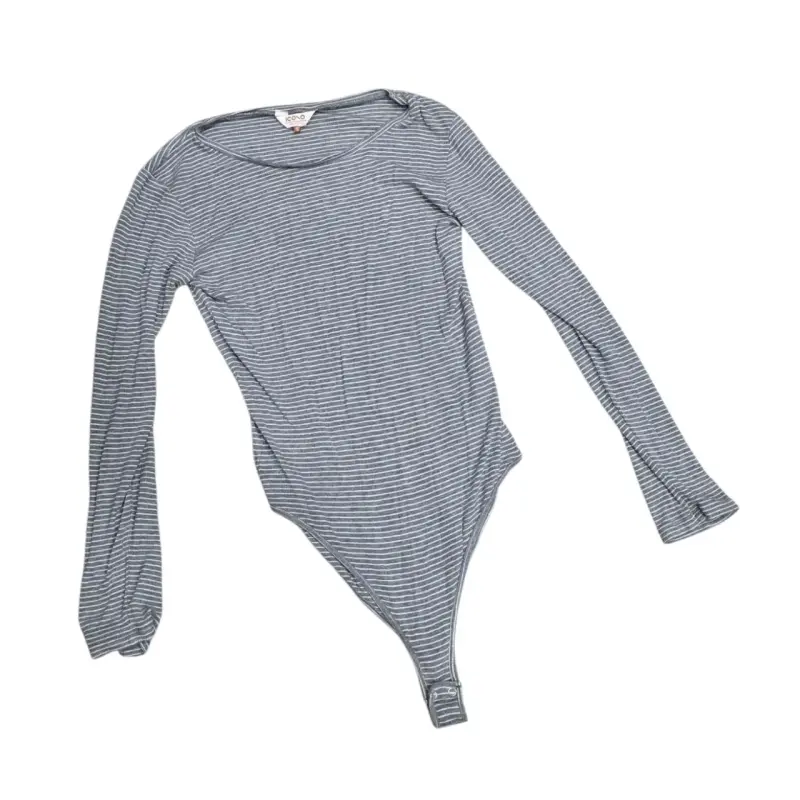 Body de rayas gris manga larga para mujer - 3