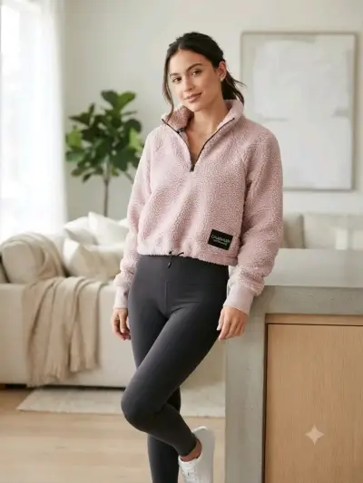 Polar de mujer Calvin Klein rosa claro - miniatura 1