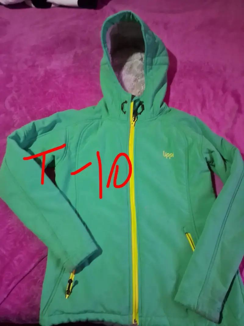 Chaqueta verde con capucha Uppii para niños - 1