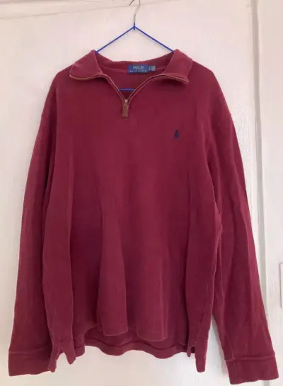 Suéter Polo Ralph Lauren burdeos con cierre - miniatura 2
