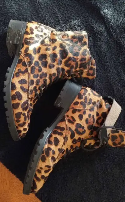 Botines  de Leopardo con Cordones - miniatura 3