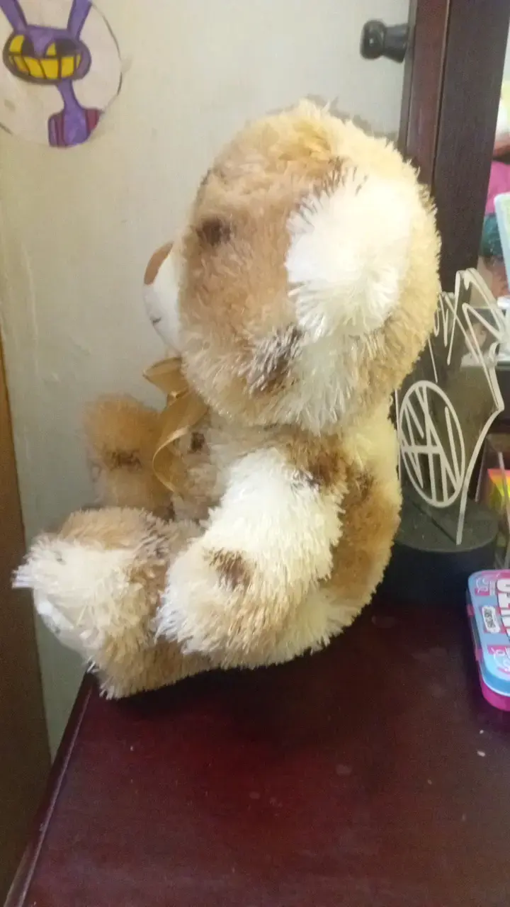 Peluche de oso marrón con lazo - 3